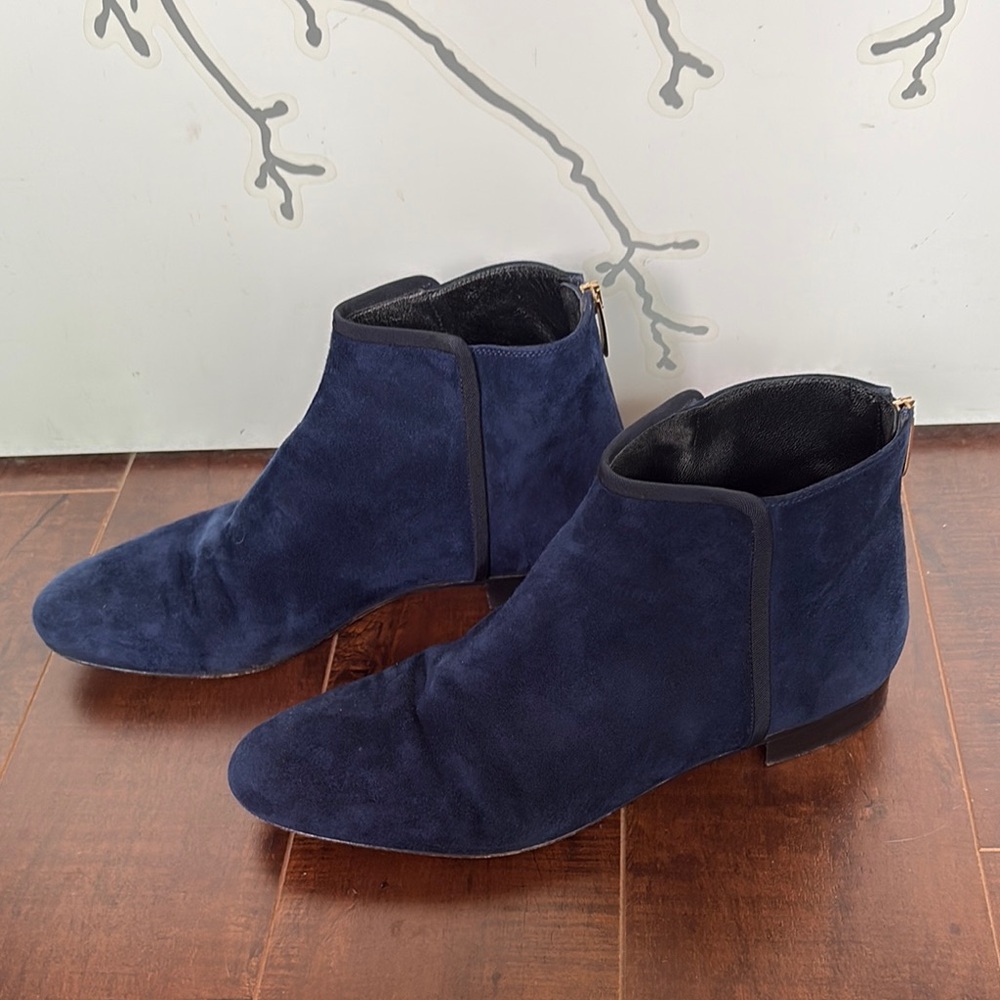 Sergio Rossi Navy Blue Suede Women’s Ankle Boots